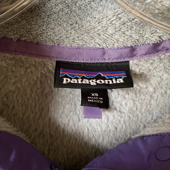 Patagonia Women's Re-Tool Snap-T Fleece Pullover Gray/Purple XS - Picture 4 of 5